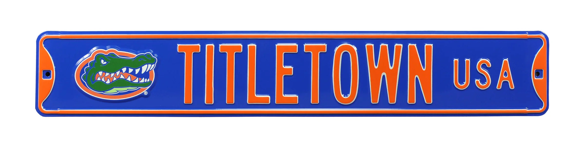 Florida Gators Steel Street Sign with Vintage Logo-TITLETOWN USA