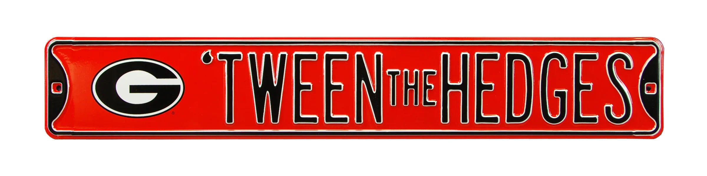 Georgia Bulldogs Steel Street Sign with Logo-TWEEN THE HEDGES