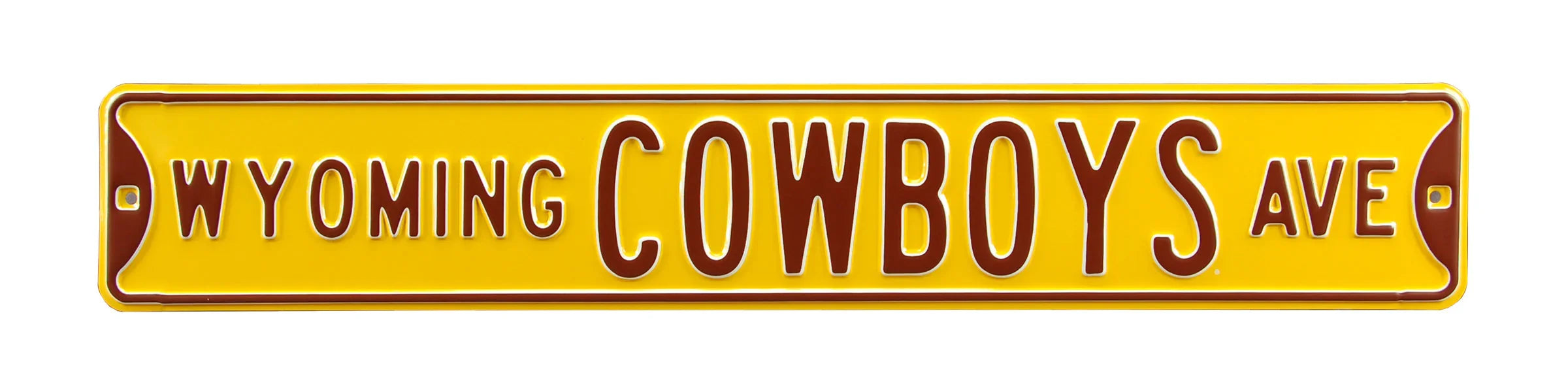 Wyoming Cowboys Steel Street Sign-WYOMING COWBOYS AVE on Yellow