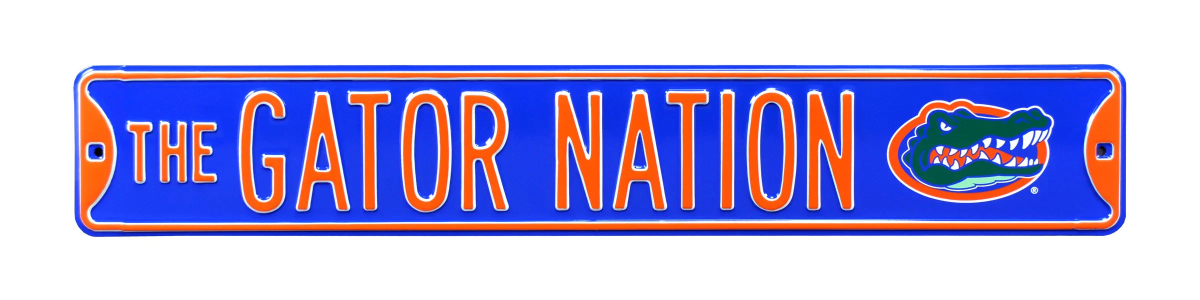 Florida Gators Steel Street Sign with Logo-THE GATOR NATION