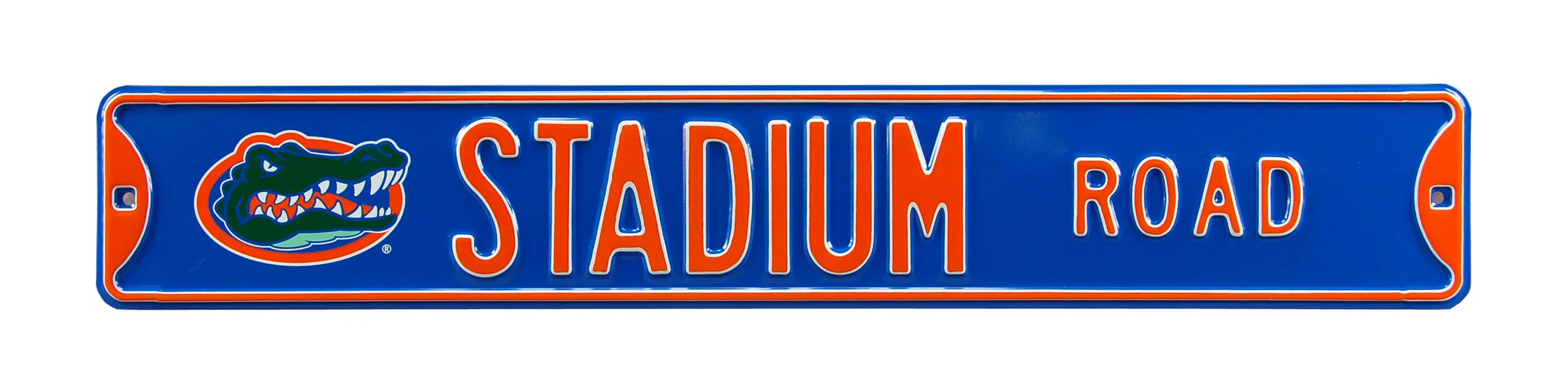 Florida Gators Steel Street Sign with Vintage Logo-STADIUM ROAD