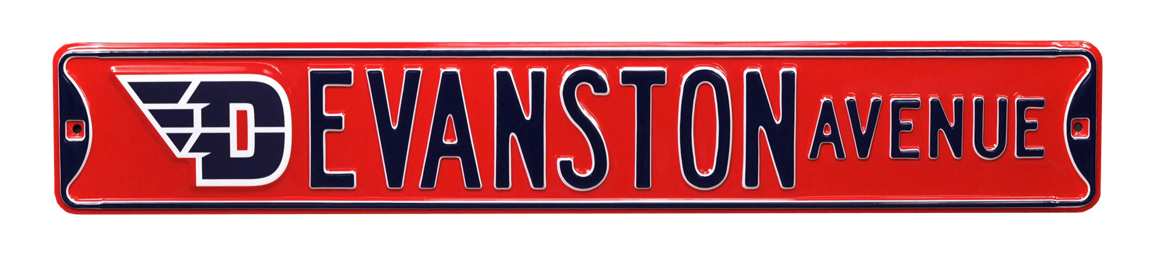 Dayton Flyers Steel Street Sign with Logo-EVANSTON AVE