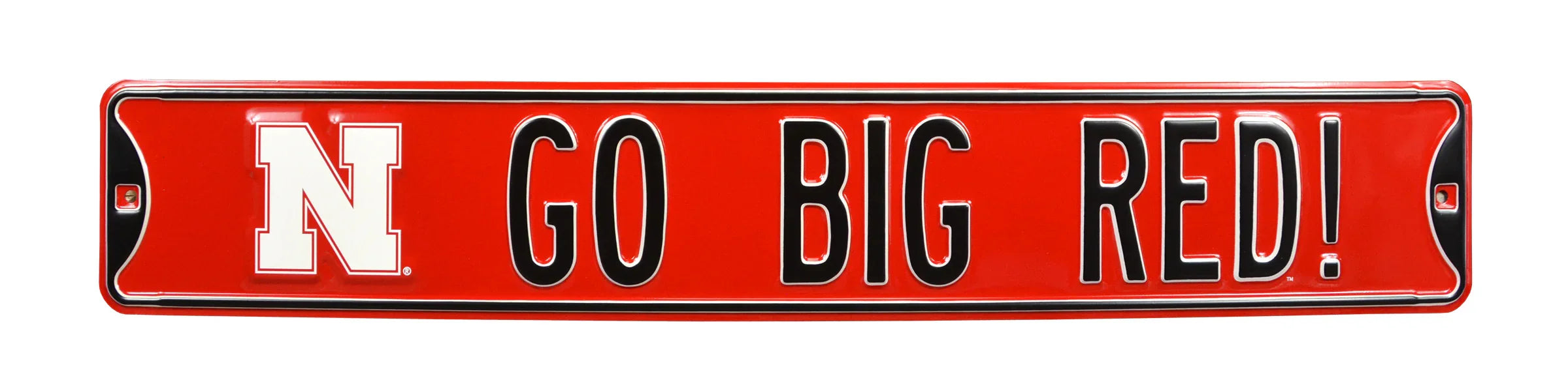 Nebraska Cornhuskers Steel Street Sign with Logo-GO BIG RED!