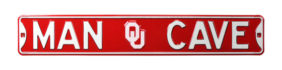 Oklahoma Sooners Steel Street Sign with Logo-MAN CAVE