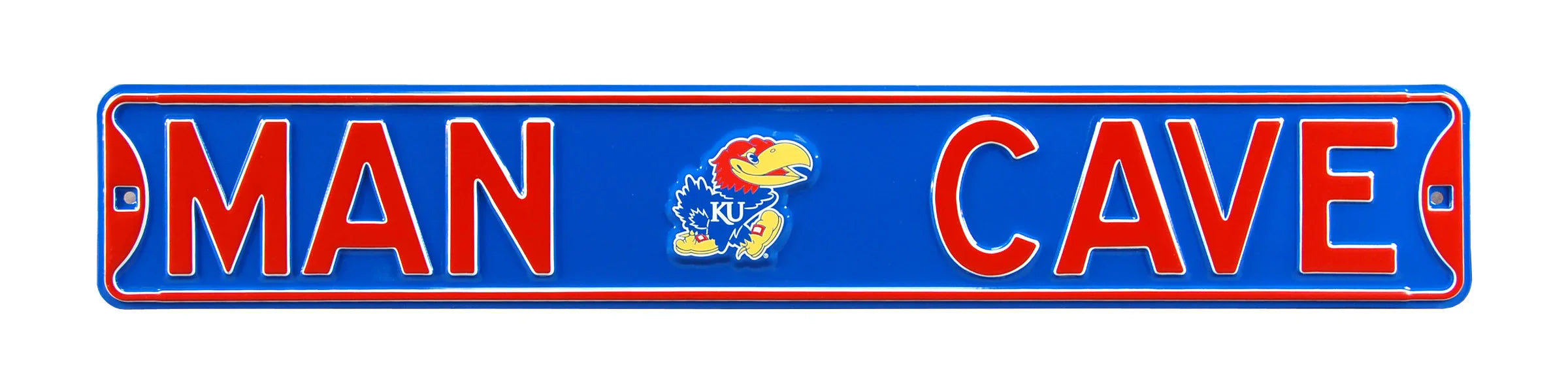 Kansas Jayhawks Steel Street Sign with Logo-MAN CAVE