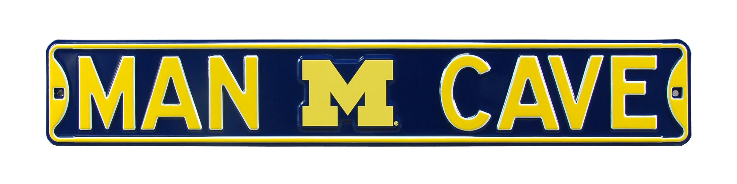 Michigan Wolverines Steel Street Sign with Logo-MAN CAVE
