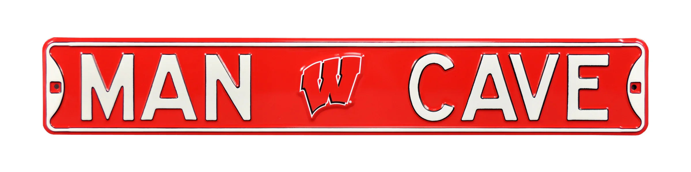 Wisconsin Badgers Steel Street Sign with Logo-MAN CAVE