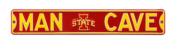 Iowa State Cyclones Steel Street Sign with Logo-MAN CAVE