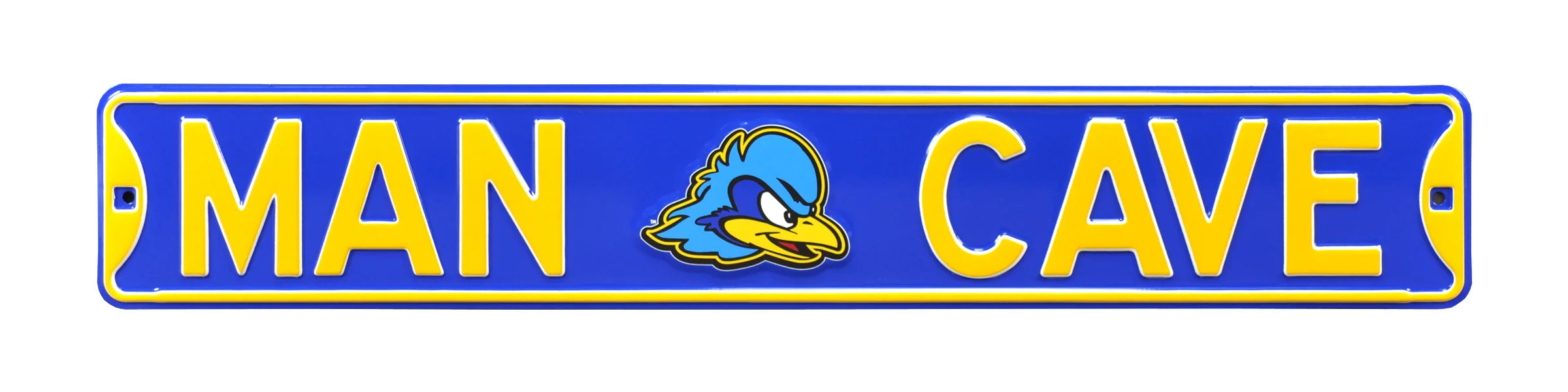 Delaware Blue Hens Steel Street Sign with Logo-MAN CAVE