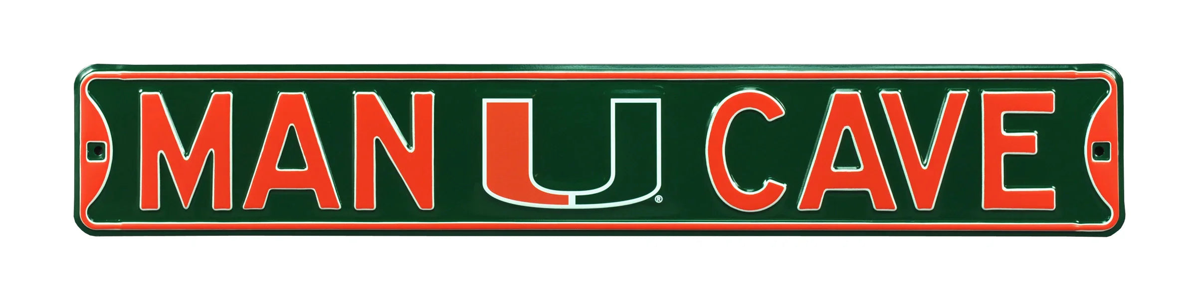 Miami Hurricanes Steel Street Sign with Logo-MAN CAVE