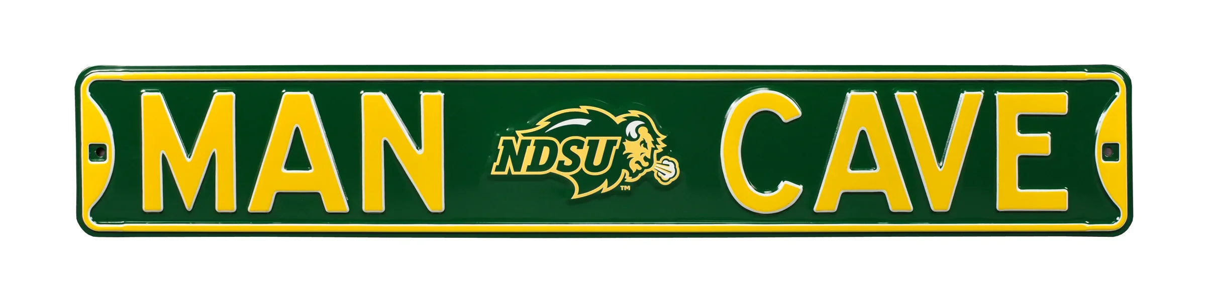 North Dakota State Steel Street Sign with Logo-MAN CAVE NDSU Bison