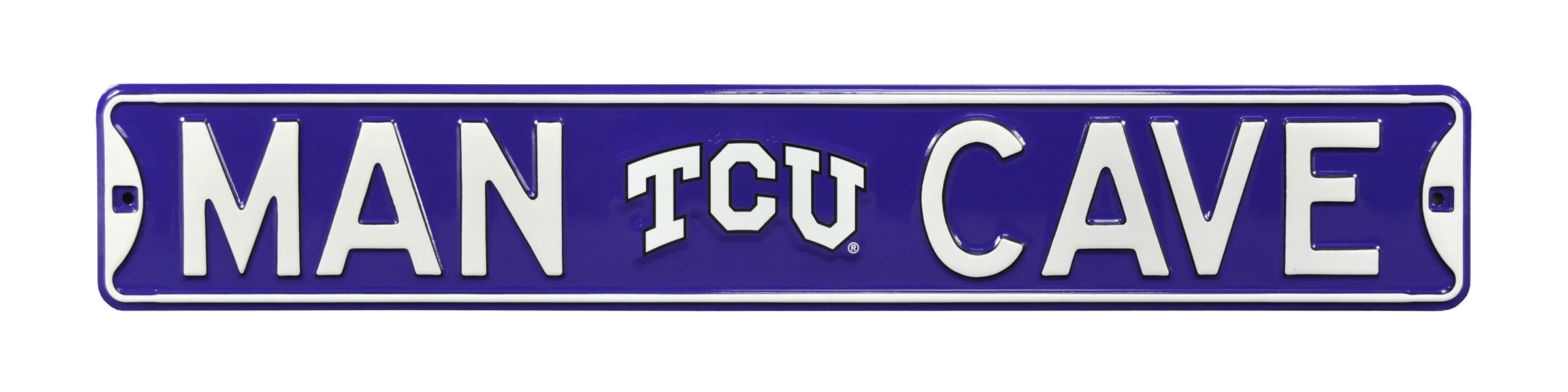 TCU Horned Frogs Steel Street Sign with Logo-MAN CAVE TCU