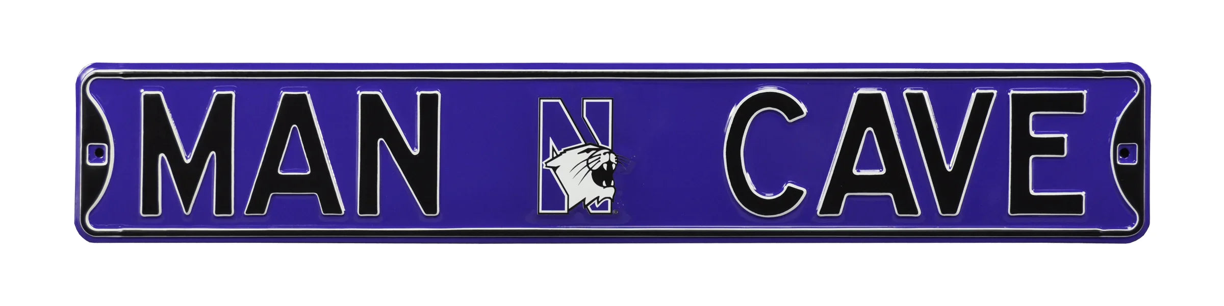 Northwestern Wildcats Steel Street Sign with Logo-MAN CAVE