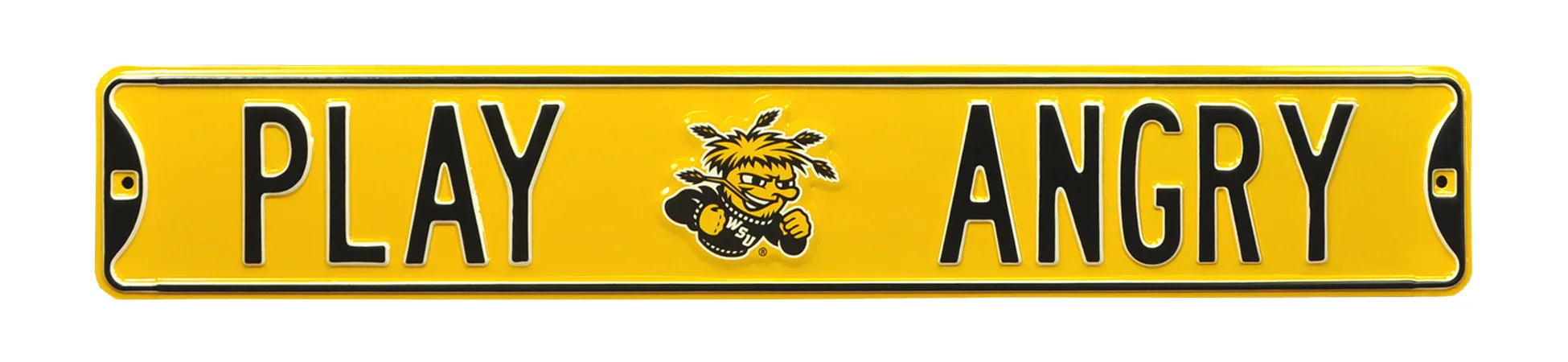 Wichita State Shockers Steel Street Sign with Logo-PLAY ANGRY