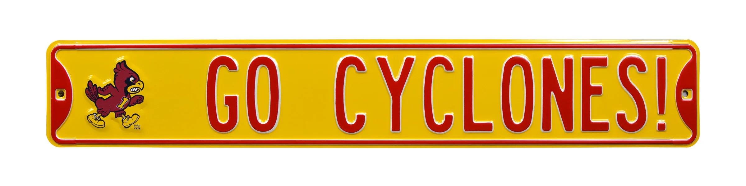 Iowa State Cyclones Steel Street Sign with Logo-GO CYCLONES!  1978 Vintage