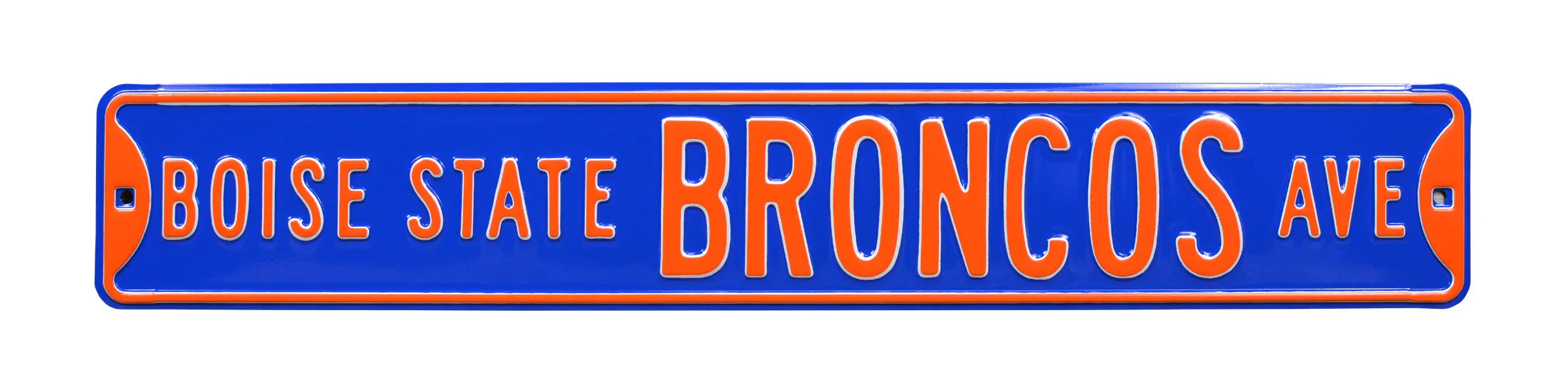 Boise State Broncos Steel Street Sign-BOISE STATE BRONCOS AVE Blue