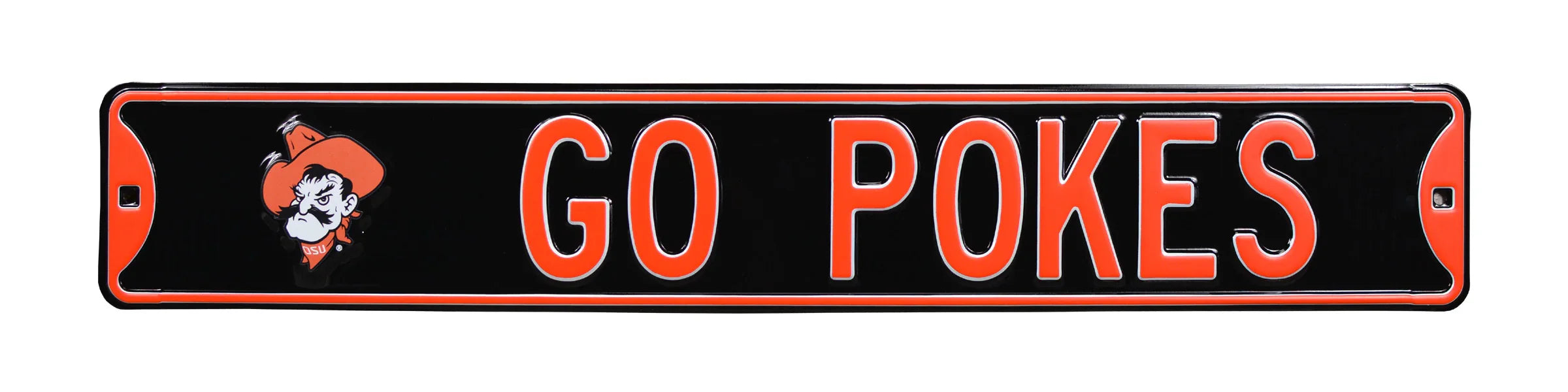 Oklahoma State Cowboys Steel Street Sign with Logo-GO POKES