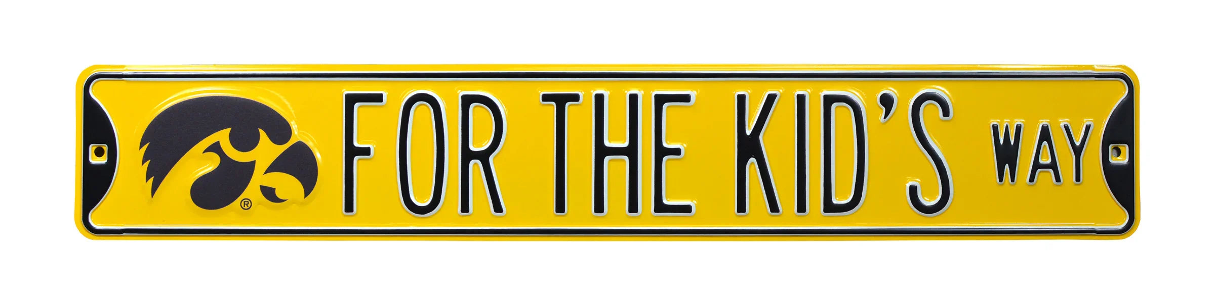Iowa Hawkeyes Steel Street Sign-FOR THE KIDS WAY