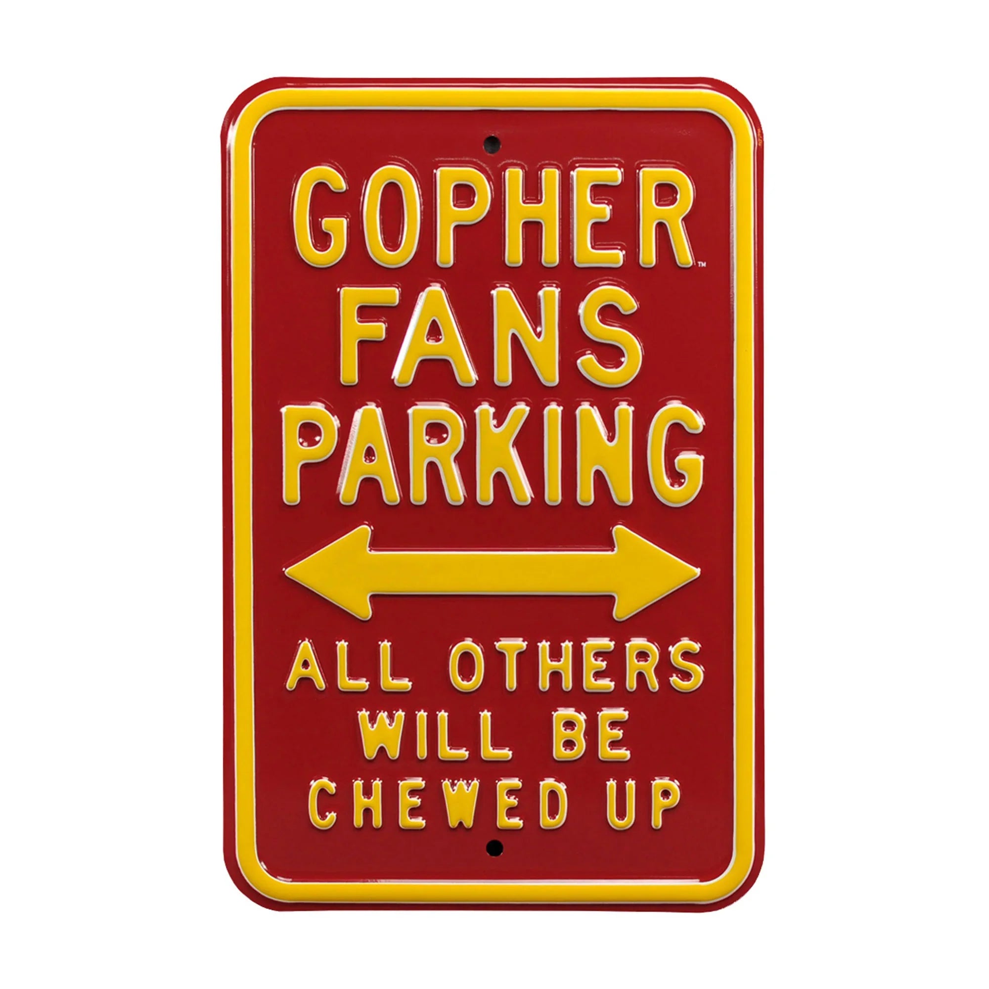 Minnesota Golden Gophers Steel Parking Sign-Chewed Up
