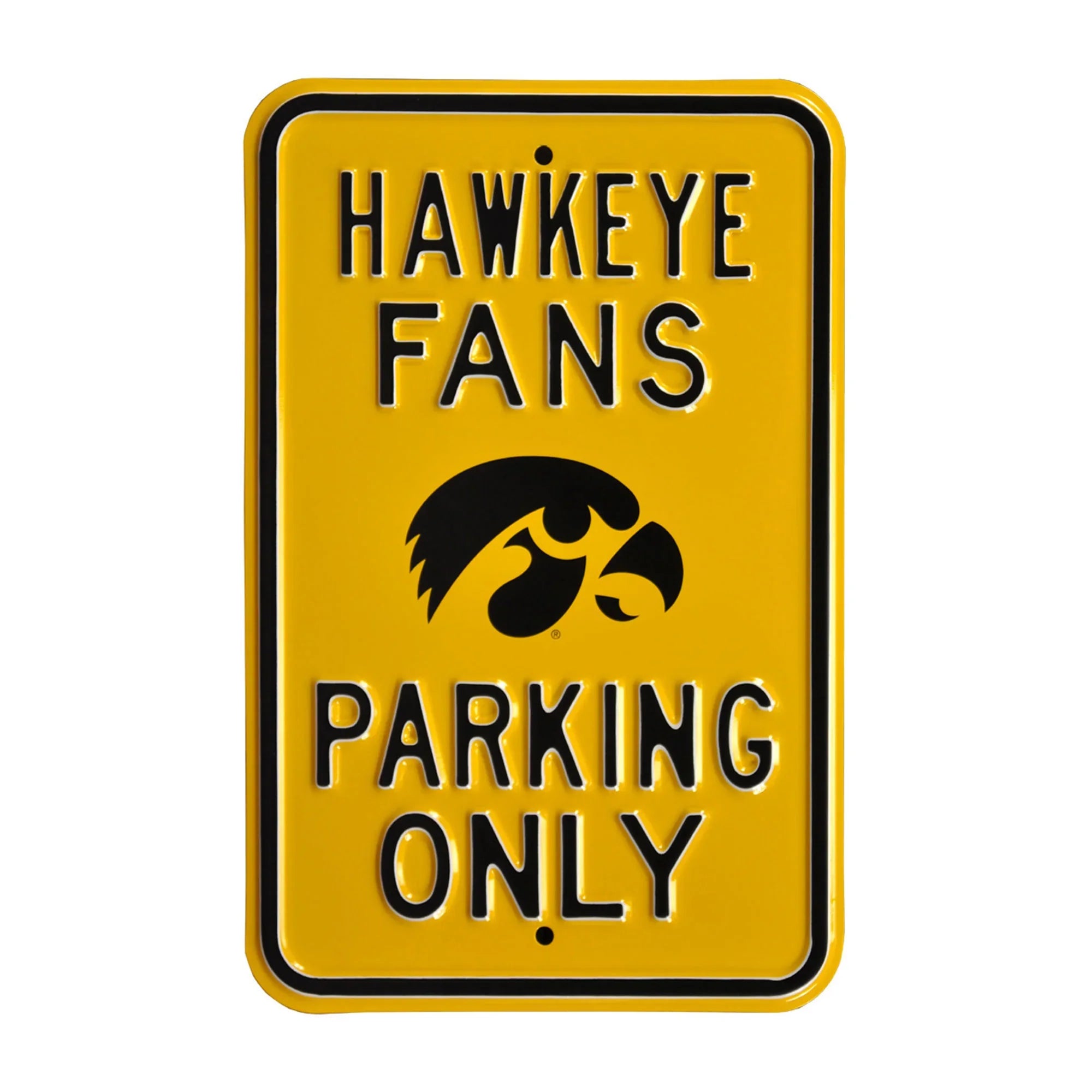 Iowa Hawkeyes Steel Parking Sign with Logo