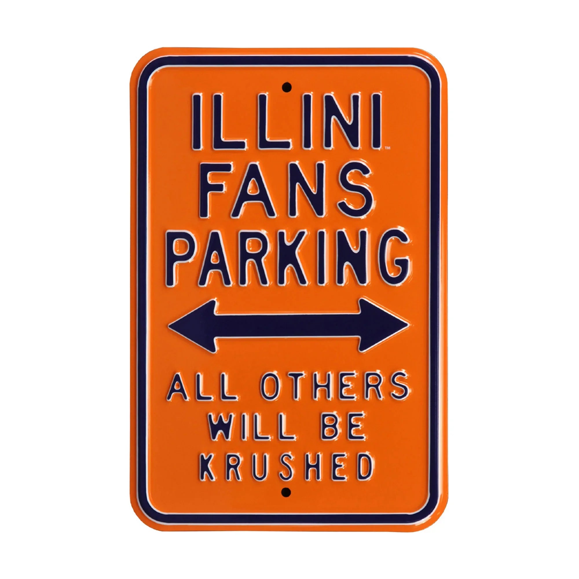 Illinois Fighting Illini Steel Parking Sign-All Others Krushed