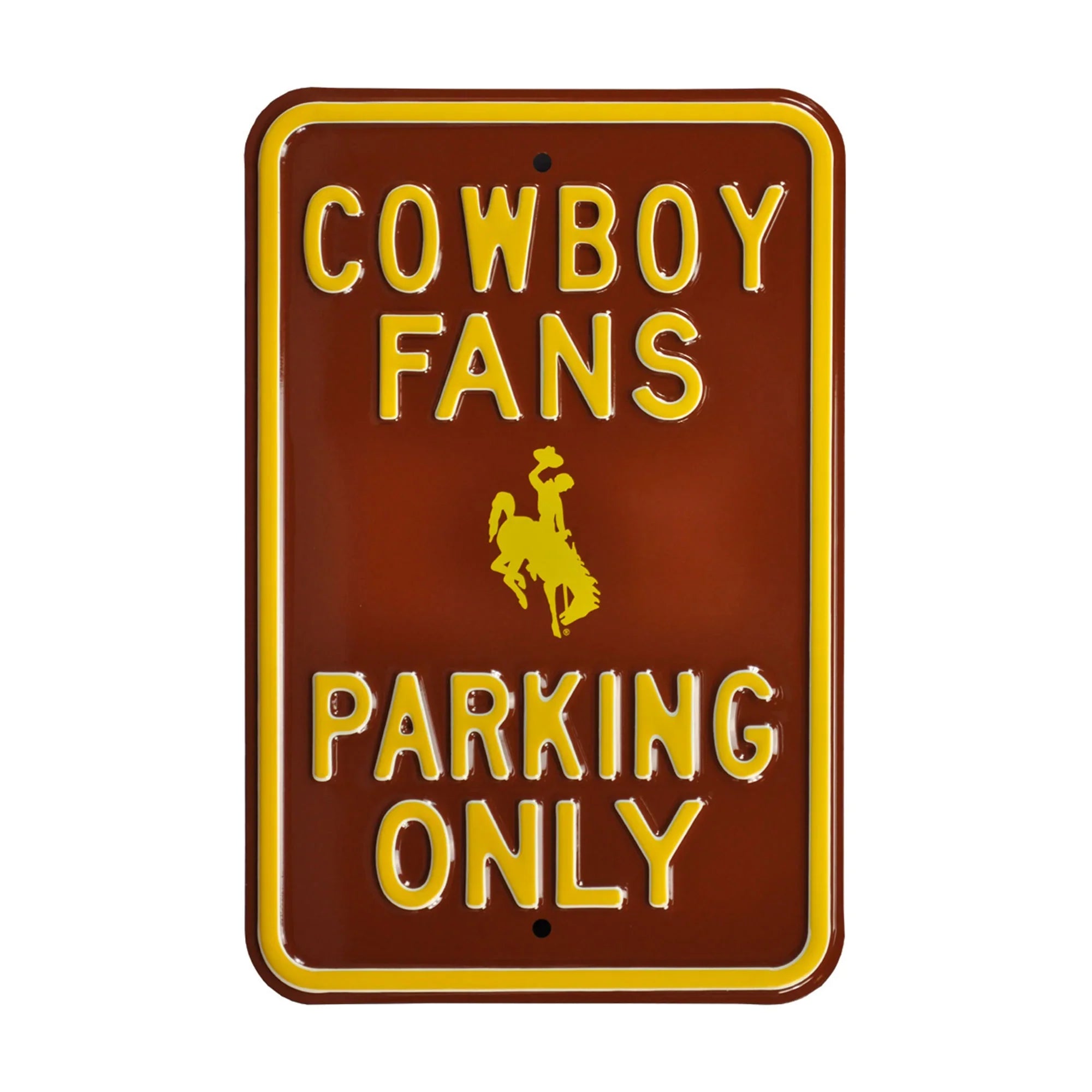 Wyoming Cowboys Steel Parking Sign-Cowboy Fans logo