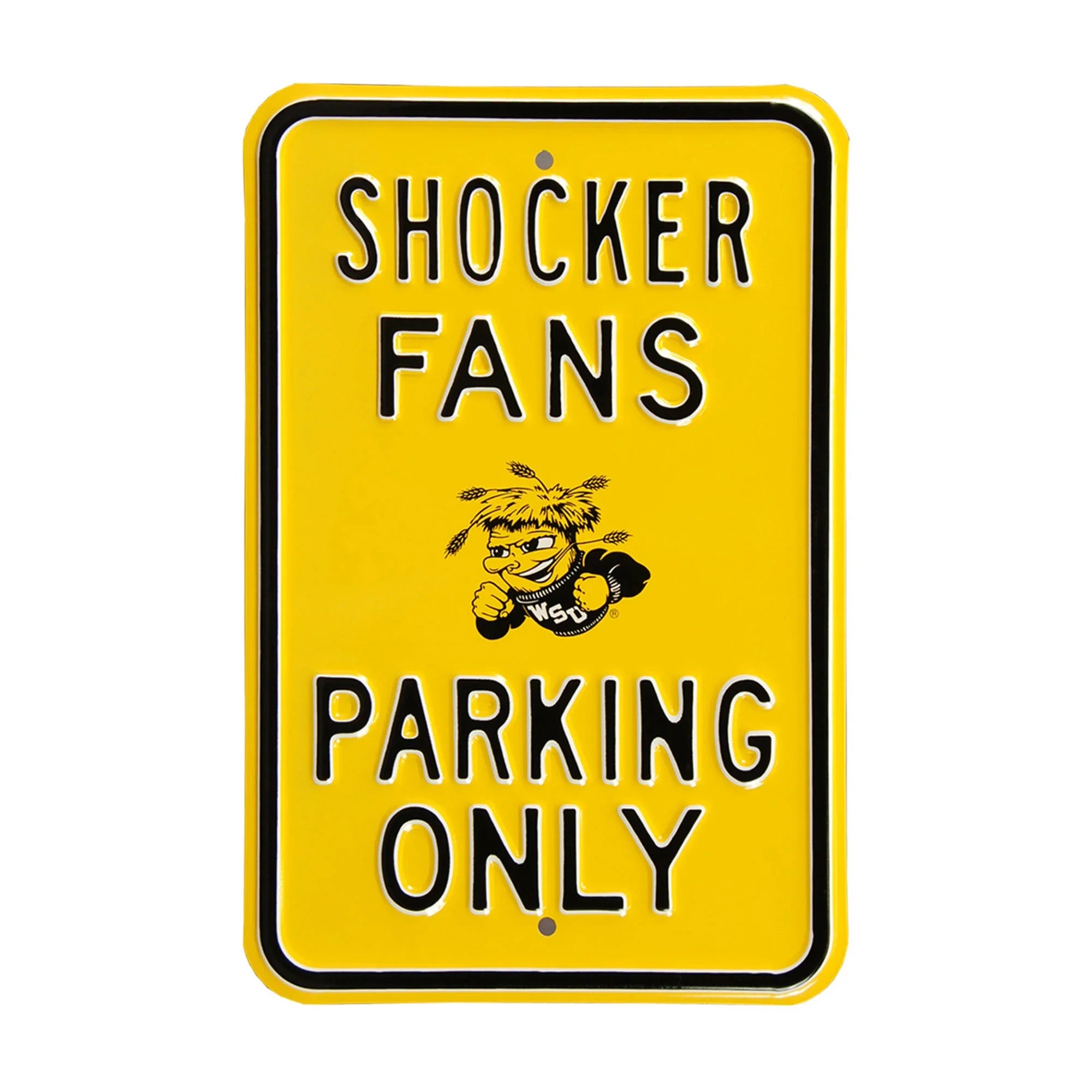 Wichita State Shockers Steel Parking Sign with Logo-Shocker Fans