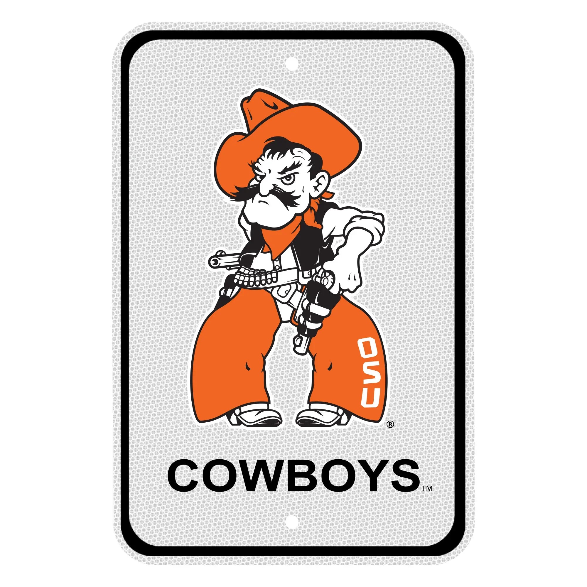 Oklahoma State Cowboys  Reflective Aluminum Parking Sign