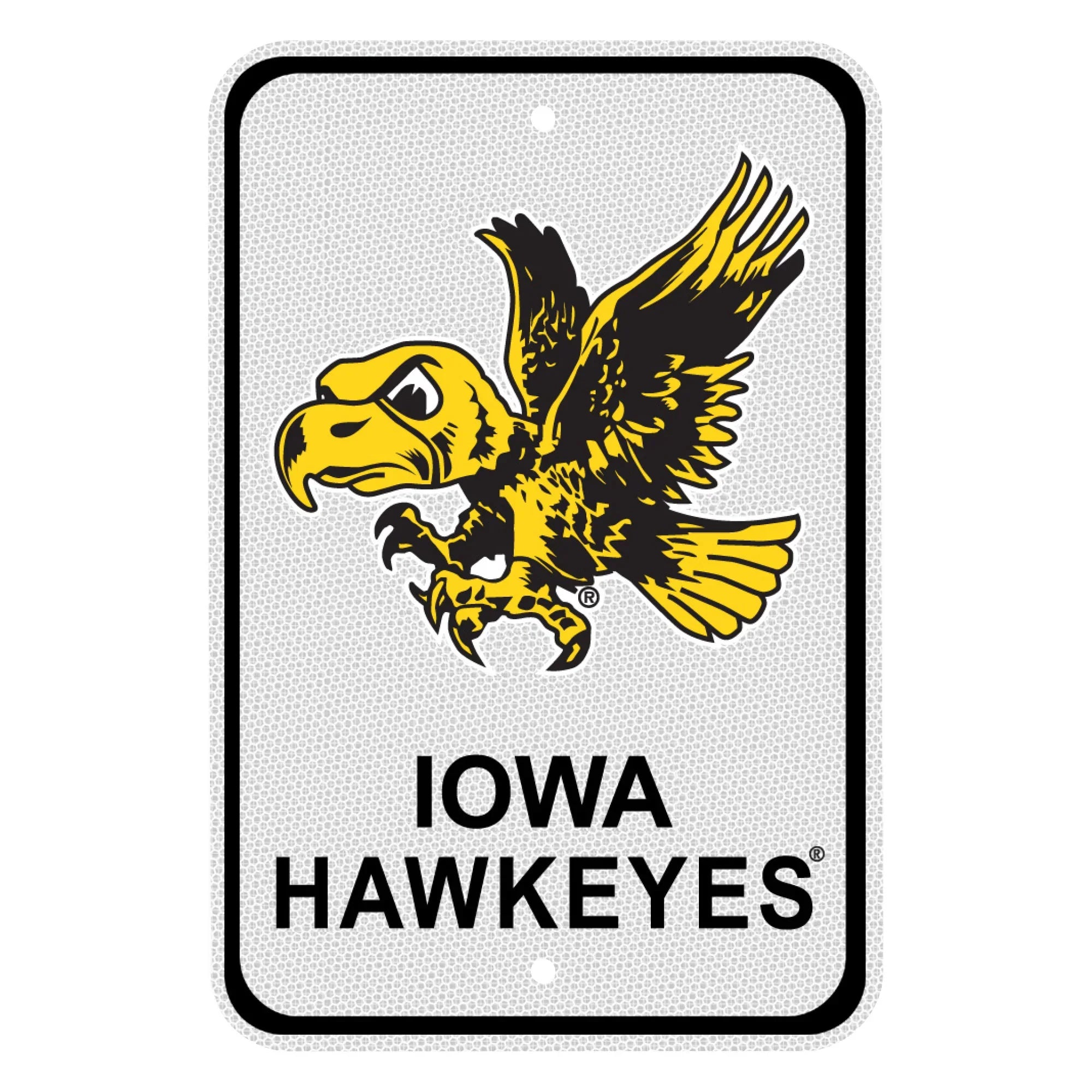 Iowa Hawkeyes  Reflective Aluminum Parking Sign-Flying Herky