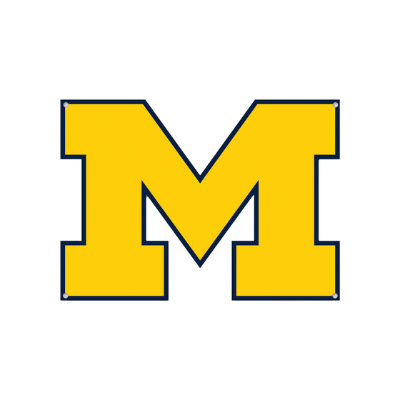 Michigan Wolverines Laser Cut Steel Logo Spirit Size-Primary Logo Yellow