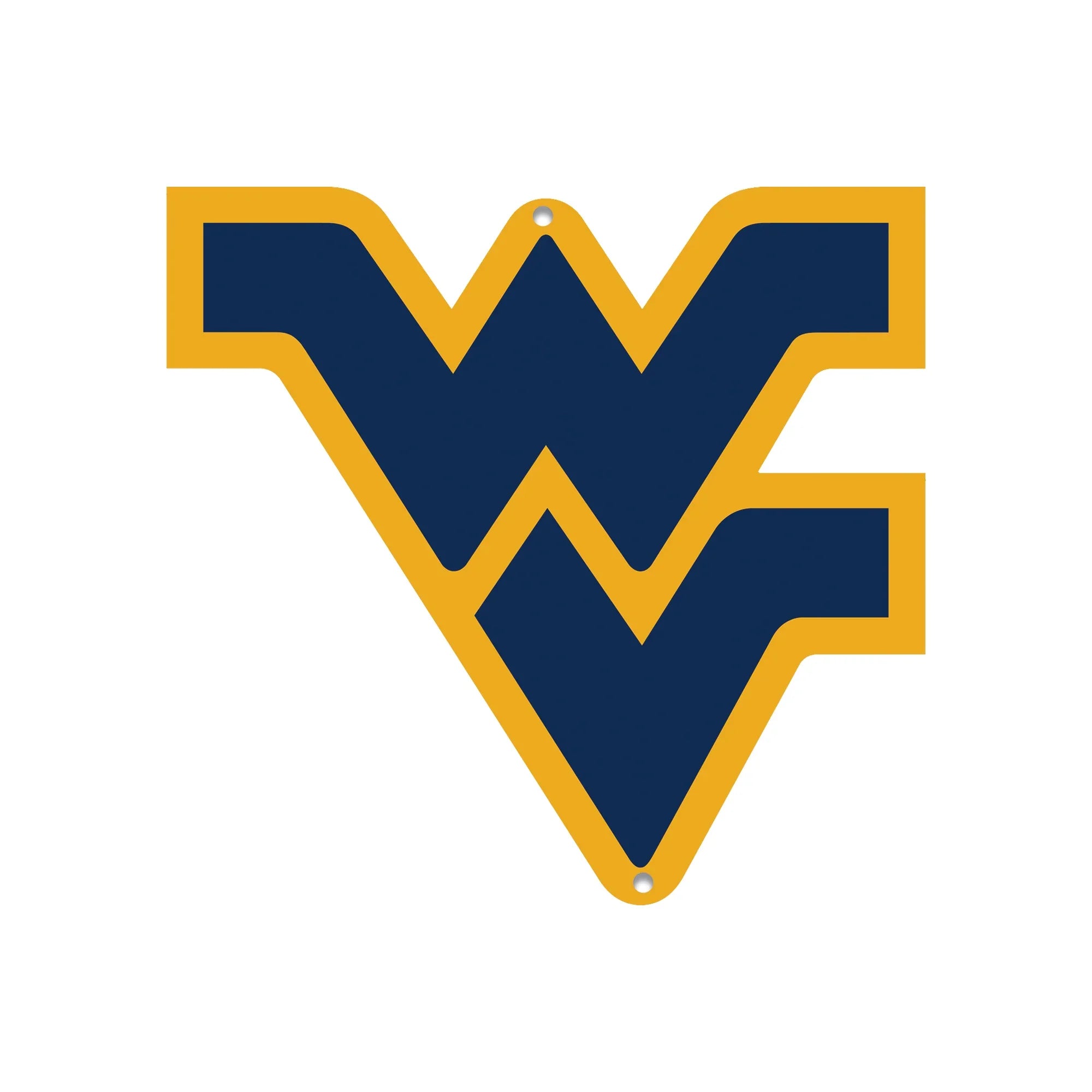 West Virginia Mountaineers Laser Cut Steel Logo Spirit Size-Primary Logo Navy