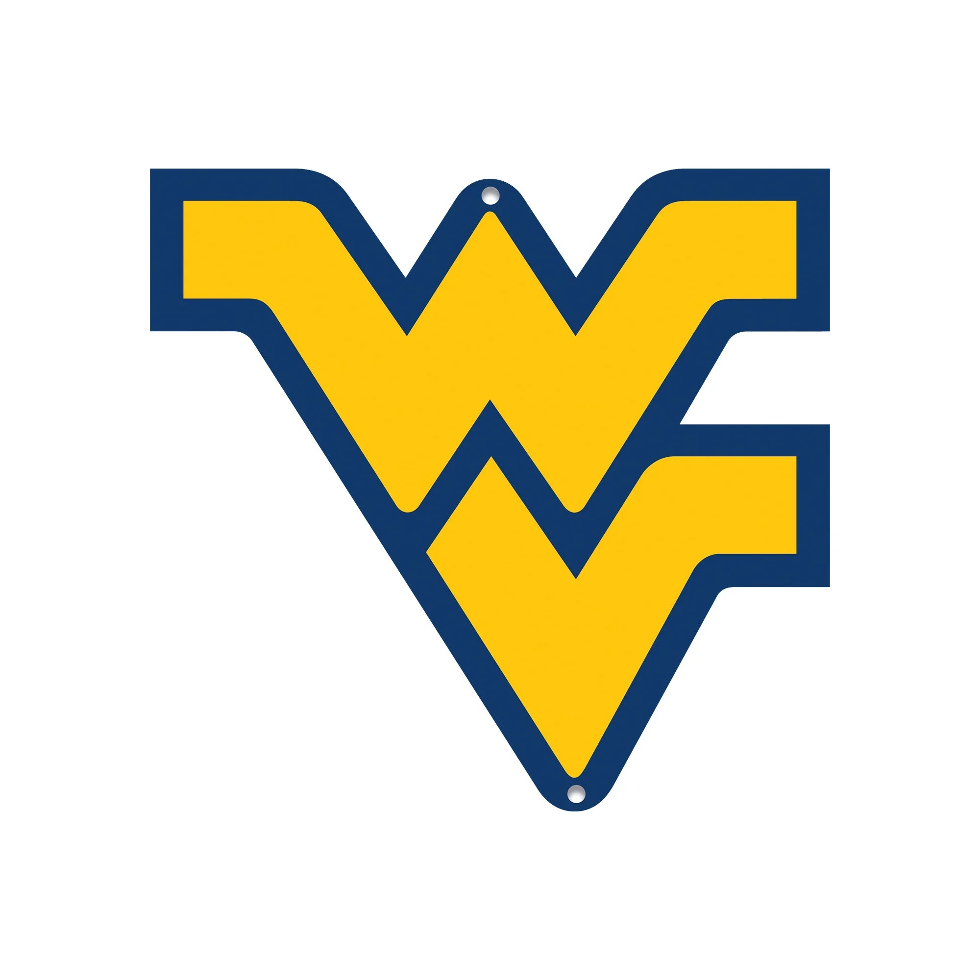 West Virginia Mountaineers Laser Cut Steel Logo Spirit Size-Primary Logo Yellow