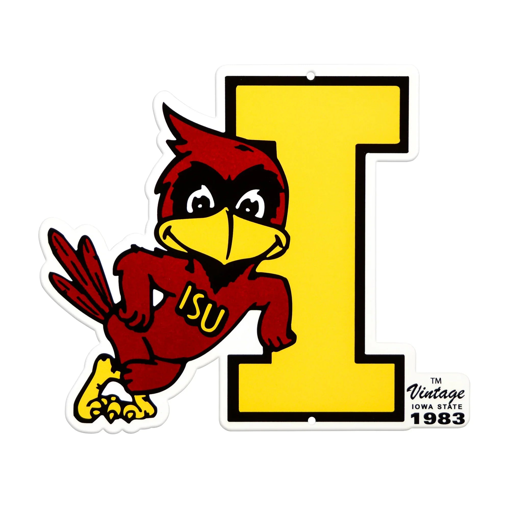 Iowa State Cyclones Laser Cut Steel Logo Spirit Size-Leaning Cy 1983 Vintage