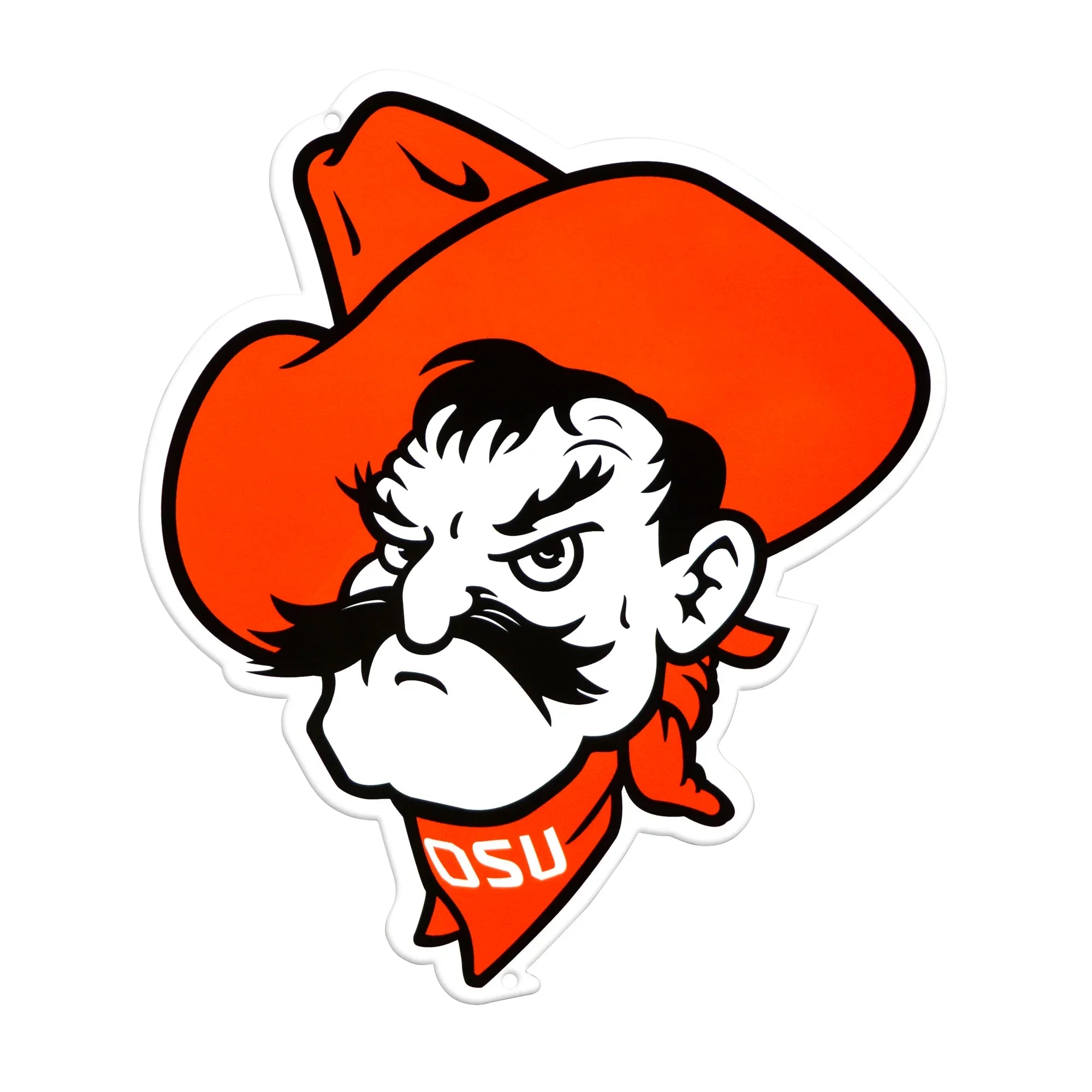 Oklahoma State Cowboys Laser Cut Steel Logo Spirit Size-Orange Pete Head
