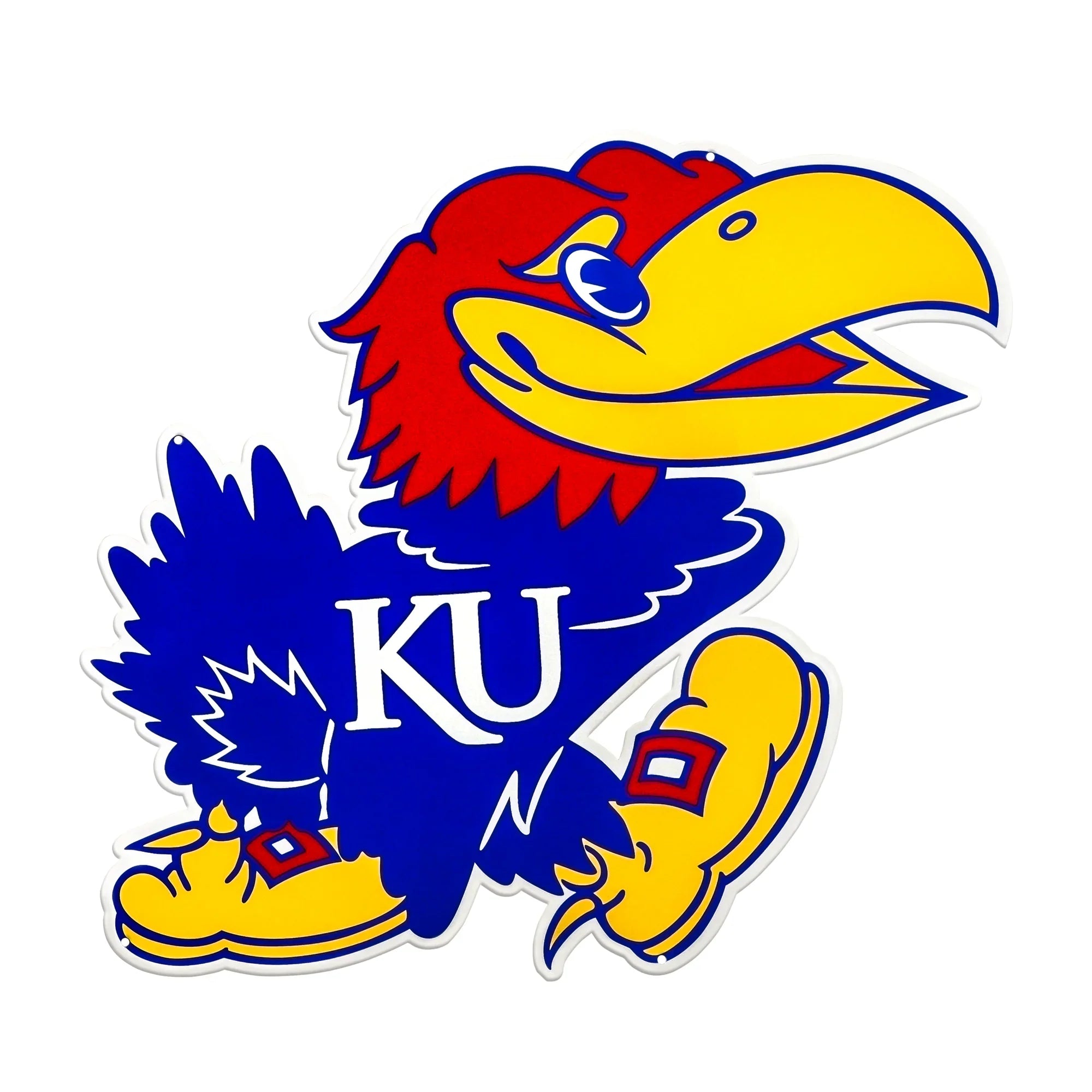 Kansas Jayhawks Laser Cut Steel Logo Statement Size-Primary Logo