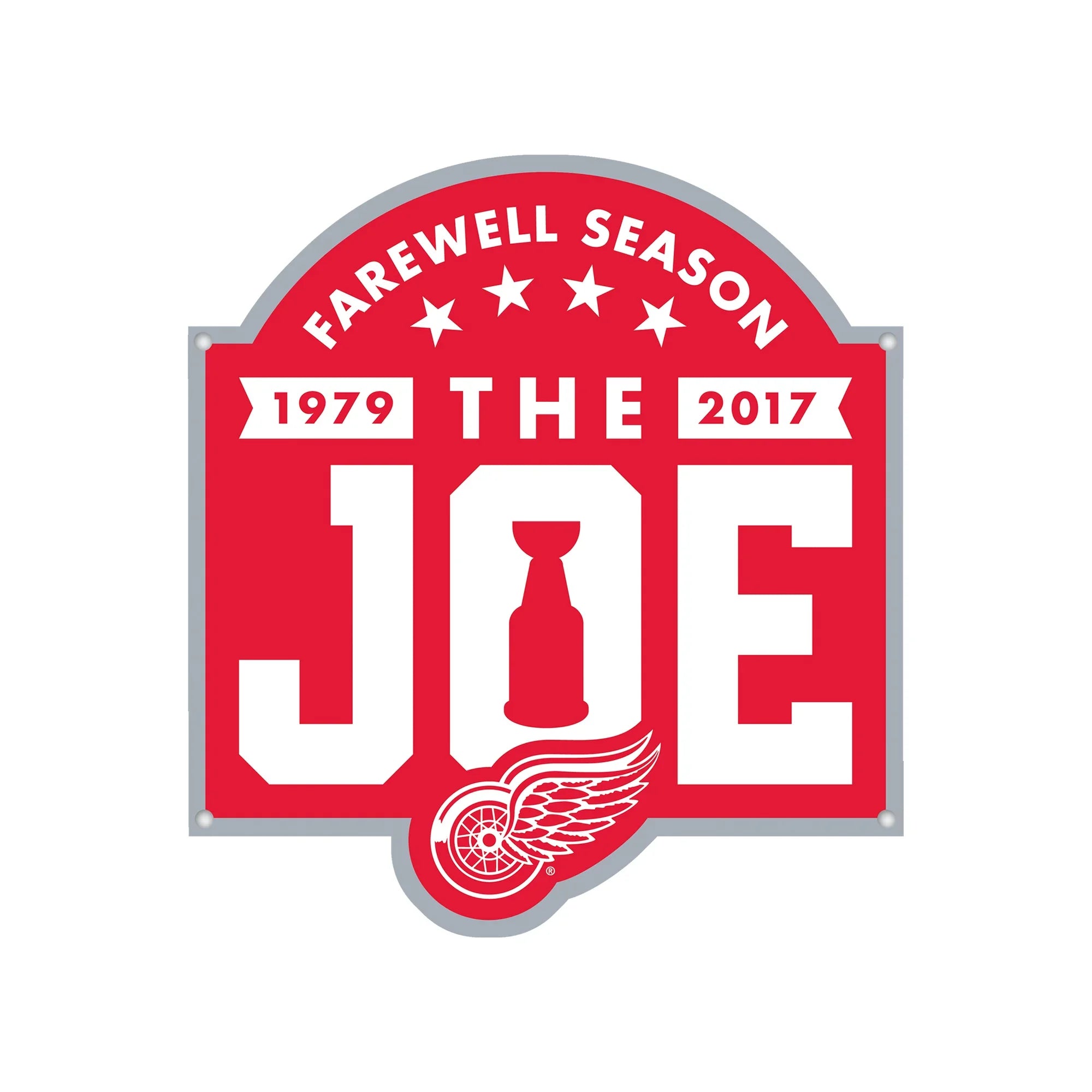 Detroit Red Wings Laser Cut Steel Logo Spirit Size-Joe Louis Arena Farewell