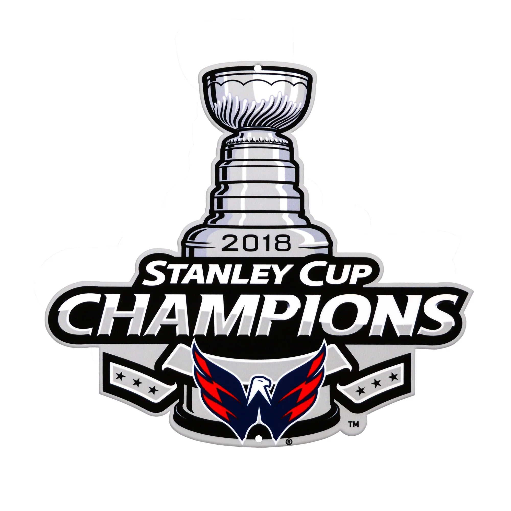 Washington Capitals Laser Cut Steel Logo Spirit Size-2018 SC Champs