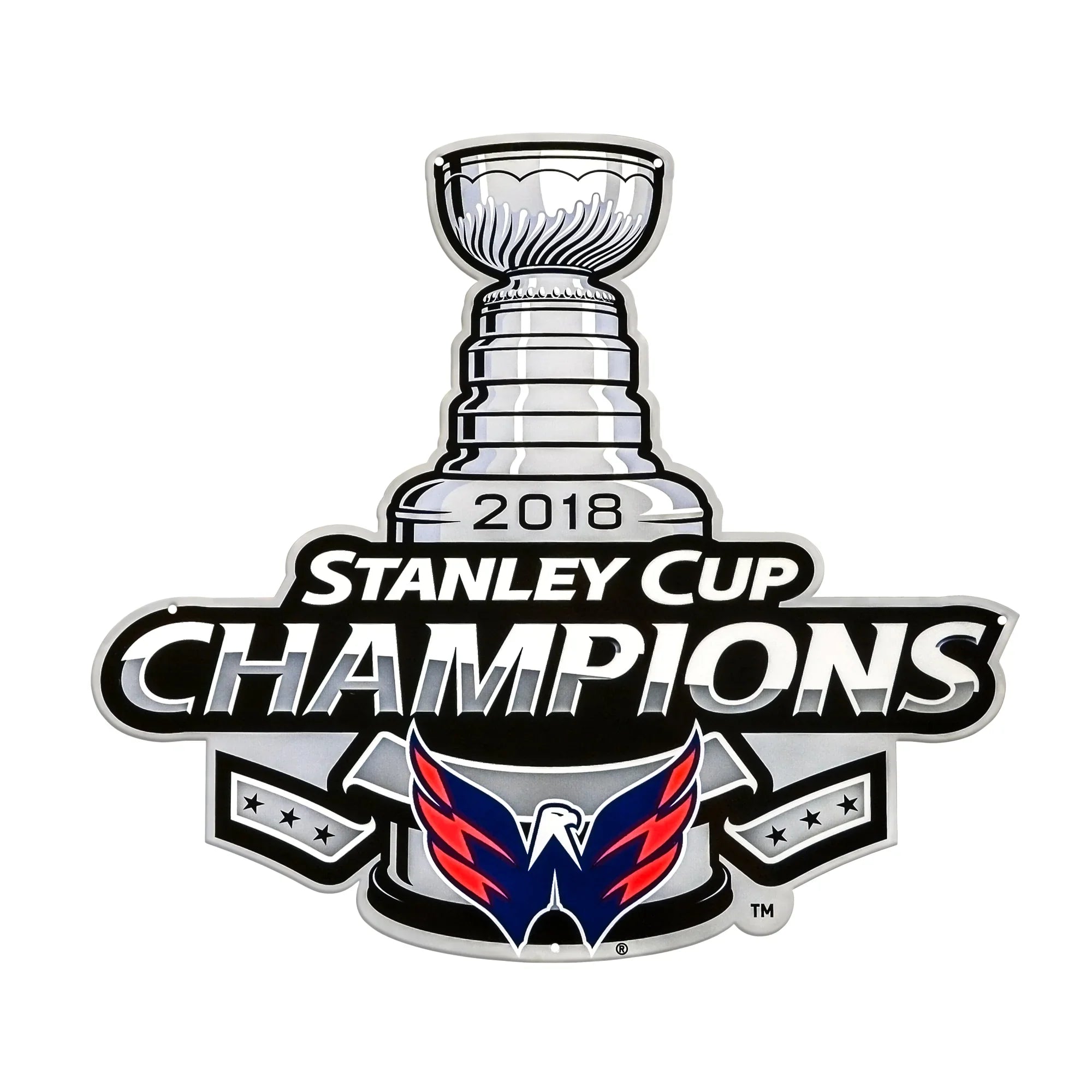 Washington Capitals Laser Cut Steel Logo Statement Size-2018 SC Champs