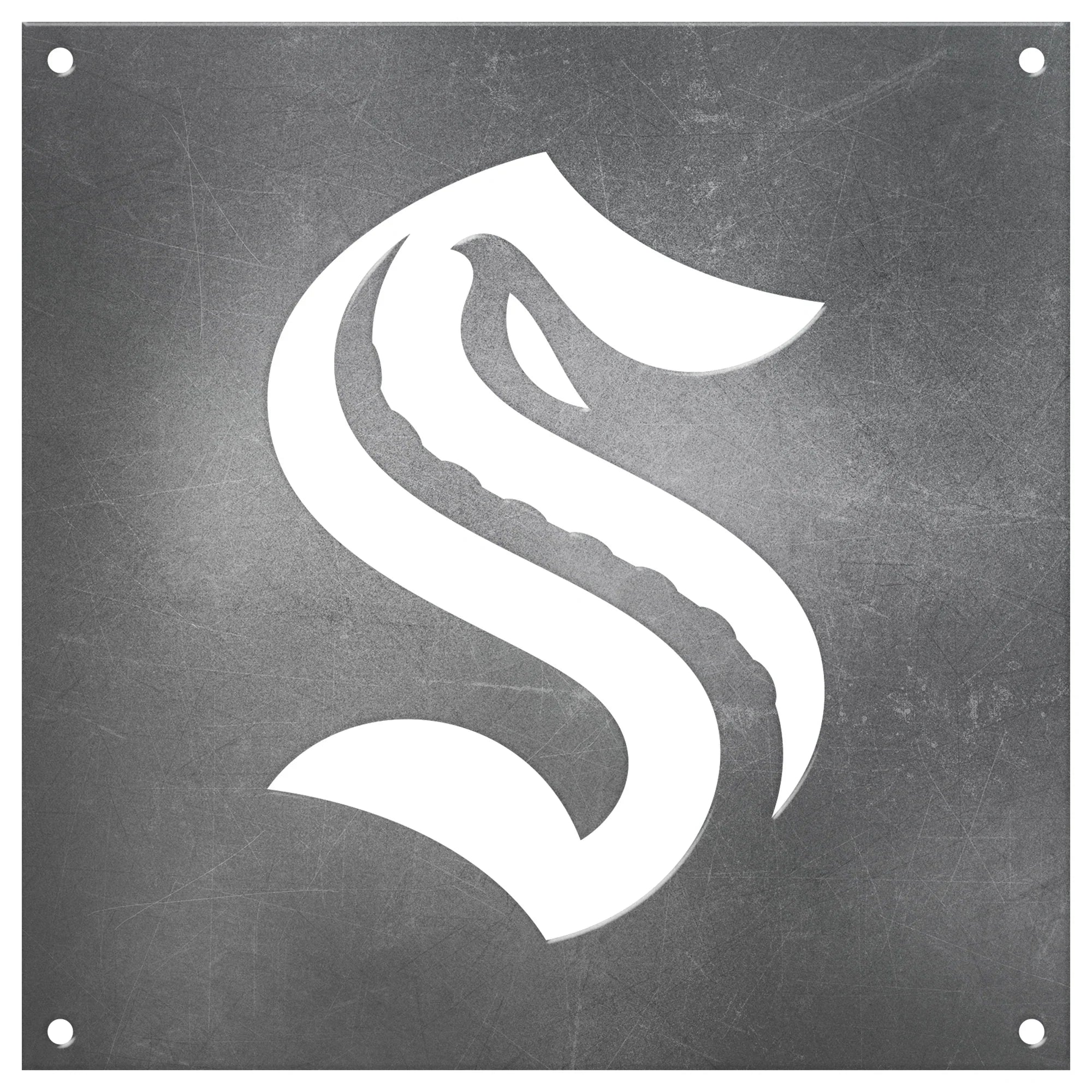 Seattle Kraken Laser Cut Raw Steel Sign Statement Size-S Logo