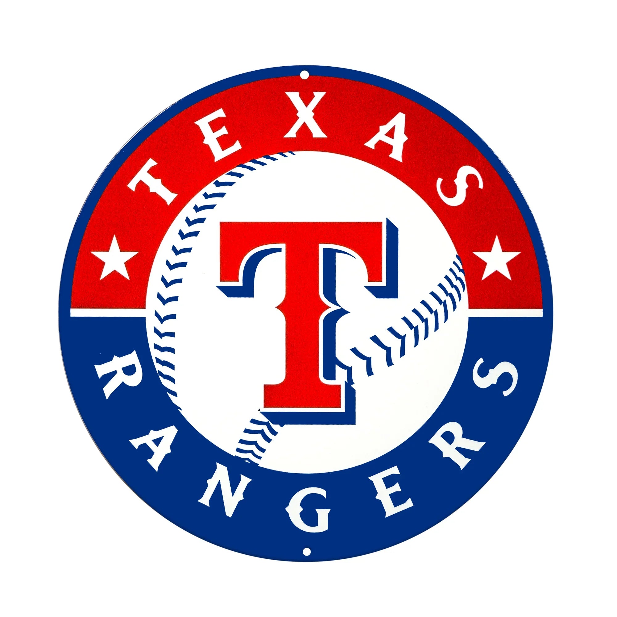Texas Rangers Laser Cut Steel Logo Spirit Size-Circle Logo