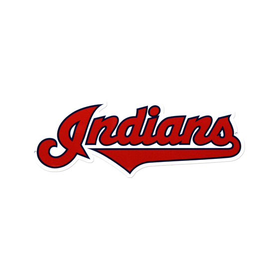 Cleveland Indians Laser Cut Steel Logo Statement Size-Indians Script