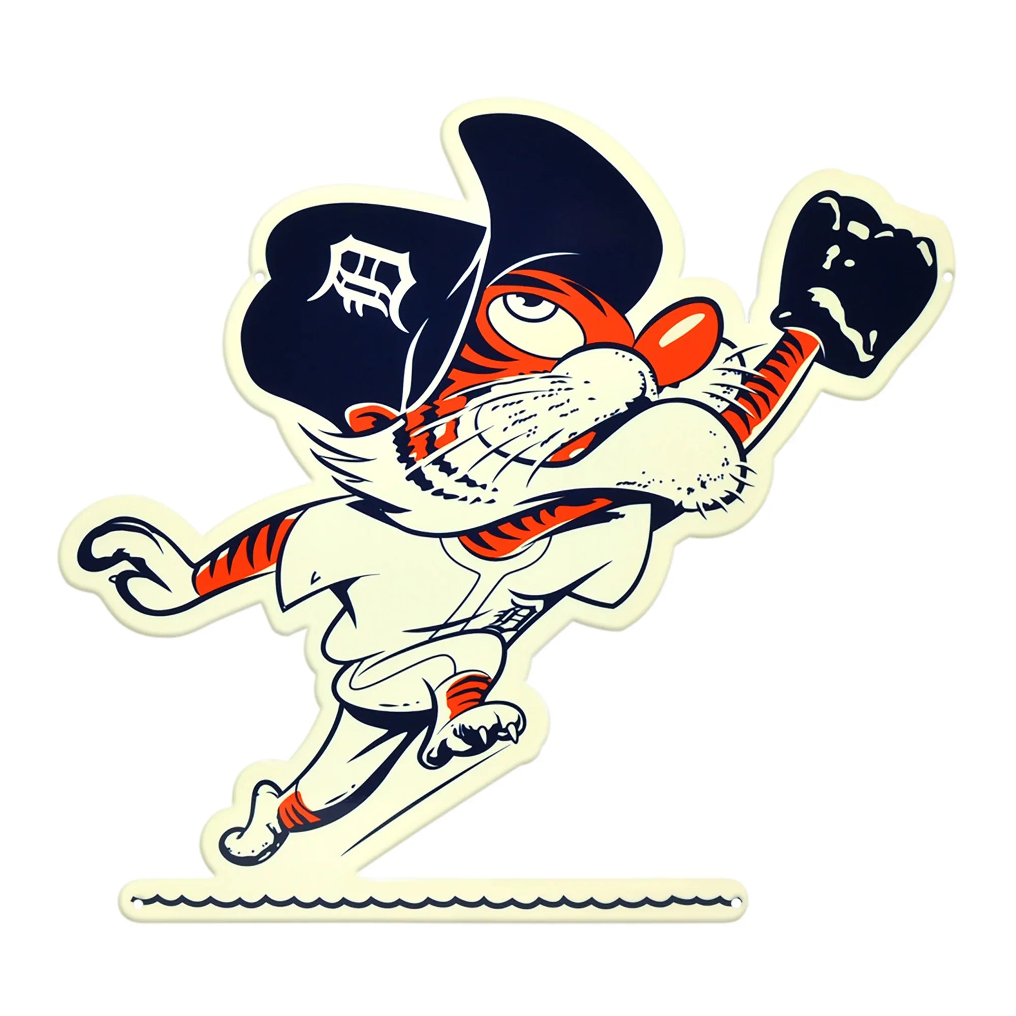 Detroit Tigers Laser Cut Steel Logo Statement Size-Outfield Kitty