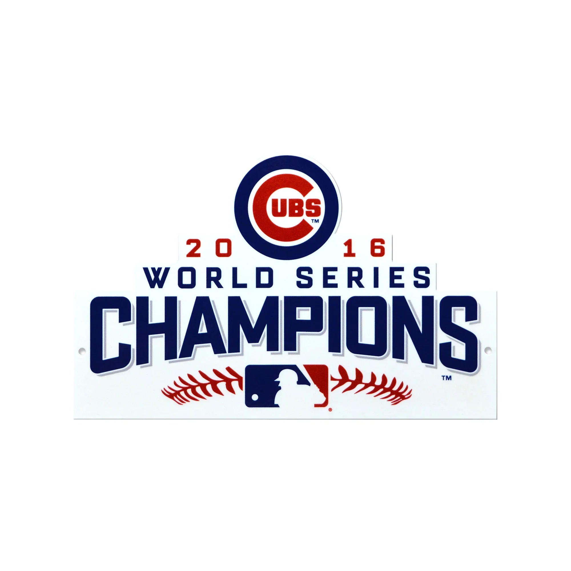 Chicago Cubs WS Laser Cut Steel Logo Statement Size-WS 2016 Champions