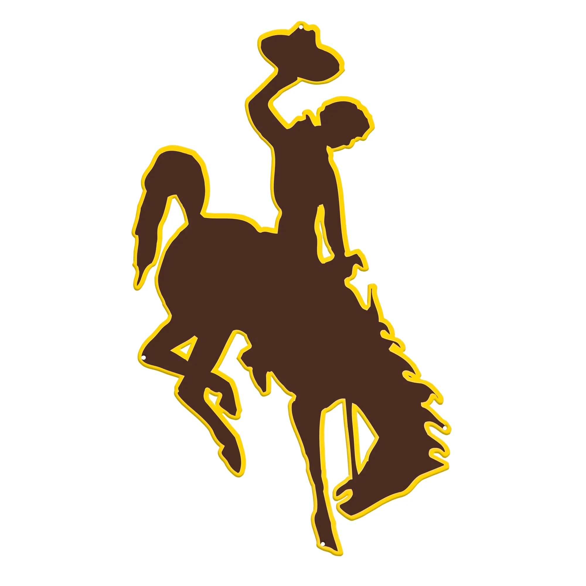 Wyoming Cowboys Laser Cut Steel Logo Statement Size-Primary Logo