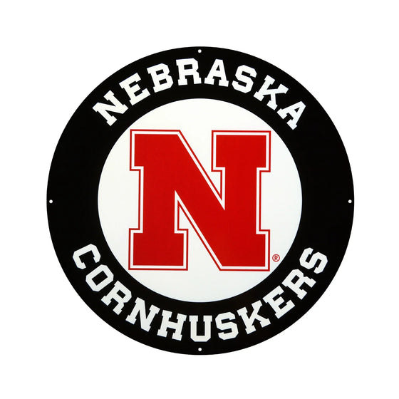 Cornhusker Sign Nebraska Cornhuskers Laser Cut Steel Logo Statement Size-Primary Circle ...