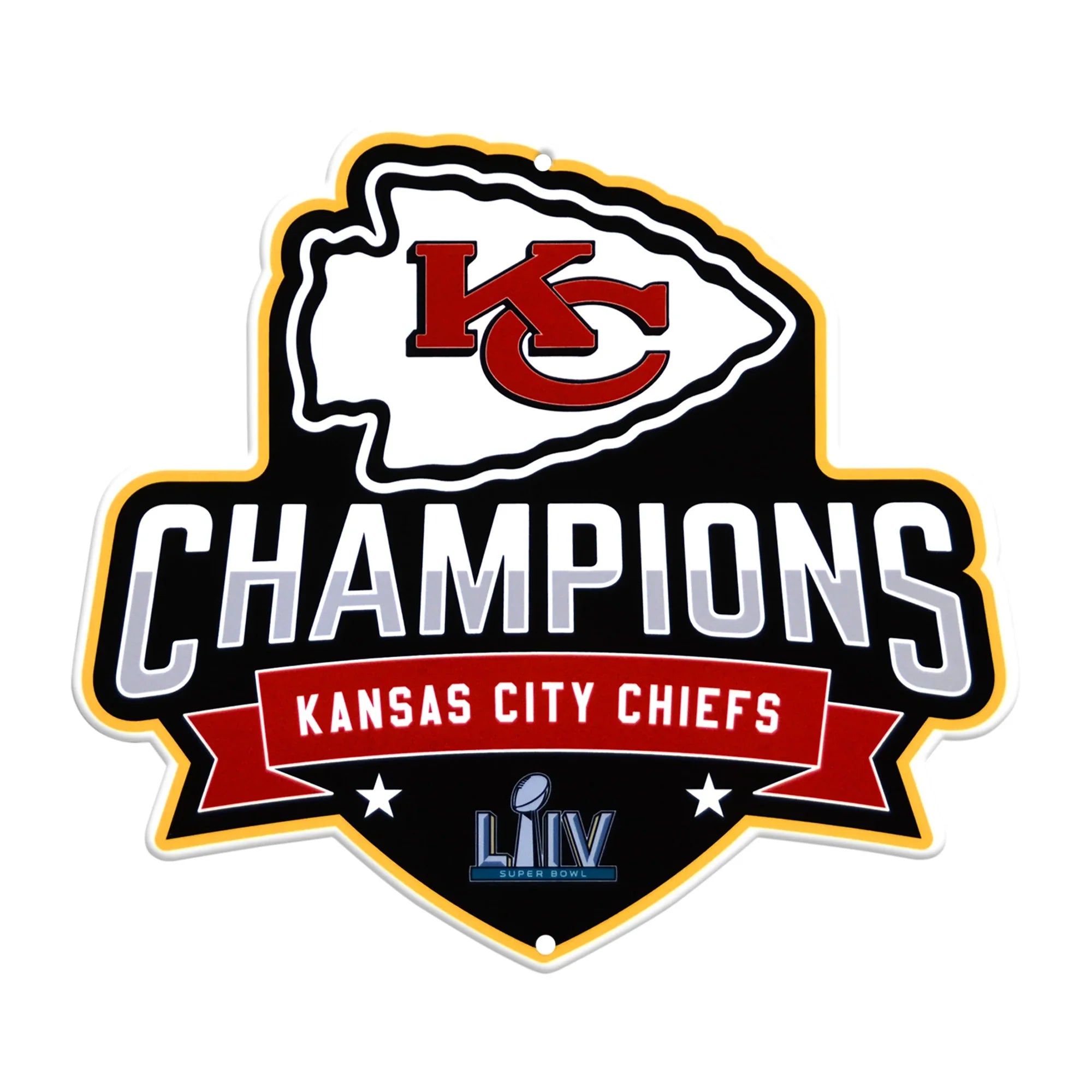 Kansas City Chiefs Laser Cut Steel Logo Spirit Size-SB50 Champions