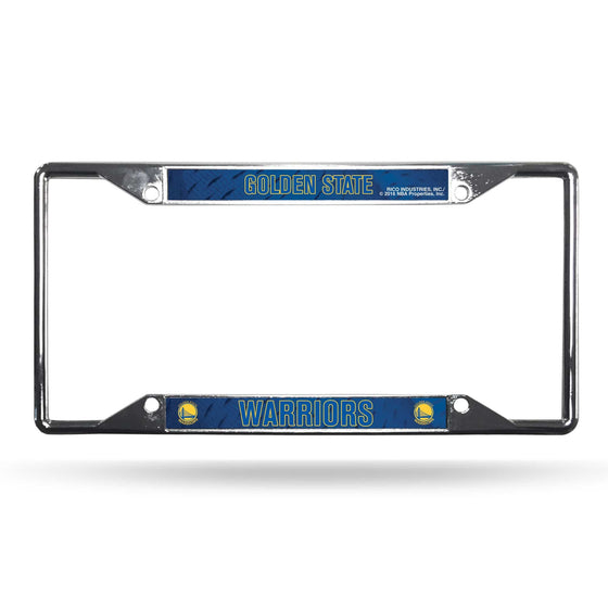 Golden State Warriors License Plate Frame Chrome EZ View (CDG) - 757 Sports Collectibles