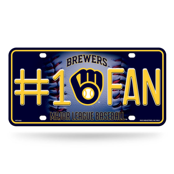 Milwaukee Brewers License Plate #1 Fan Alternate Design