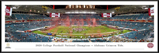Alabama Crimson Tide 2020-2021 NCAA Football National Champions Standard Framed Panorama 13.5" x 40" Photo Print