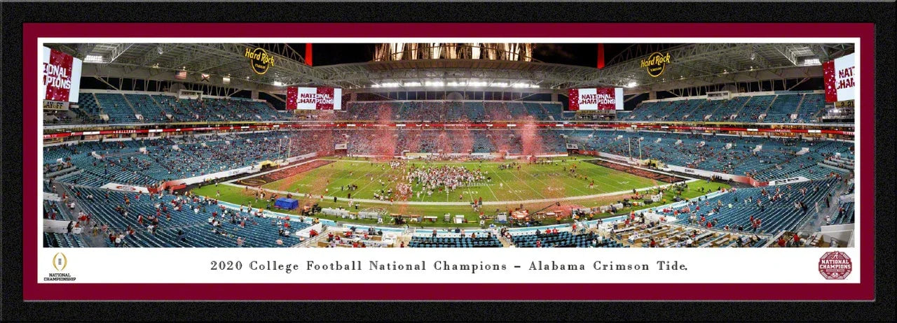 Alabama Crimson Tide 2020-2021 NCAA Football National Champions Single Mat Panorama 13.5" x 40" Photo Print